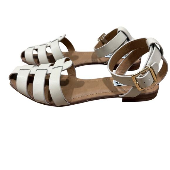 Steve Madden White Leather Fisherman Media Ankle Wrap Sandal 9 - Picture 3 of 6